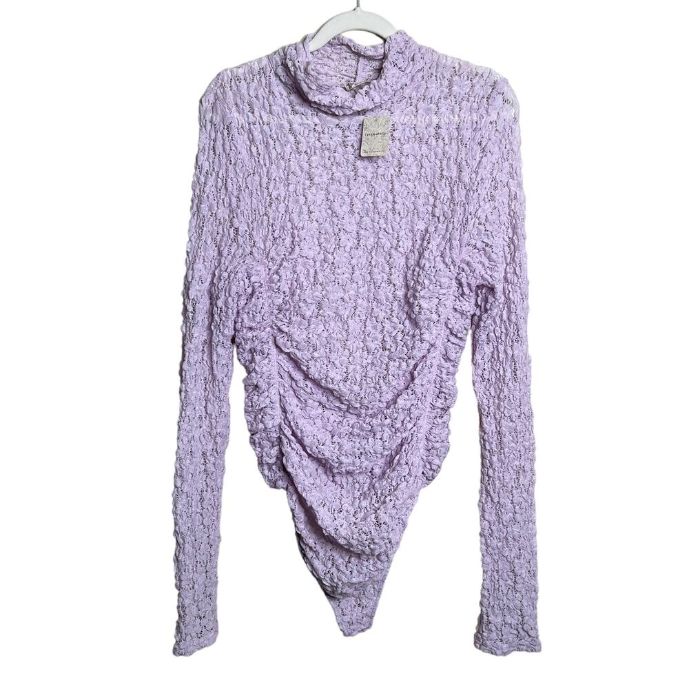 Free People Day N Night Lace Bodysuit Size Large NWT Orchid Lilac